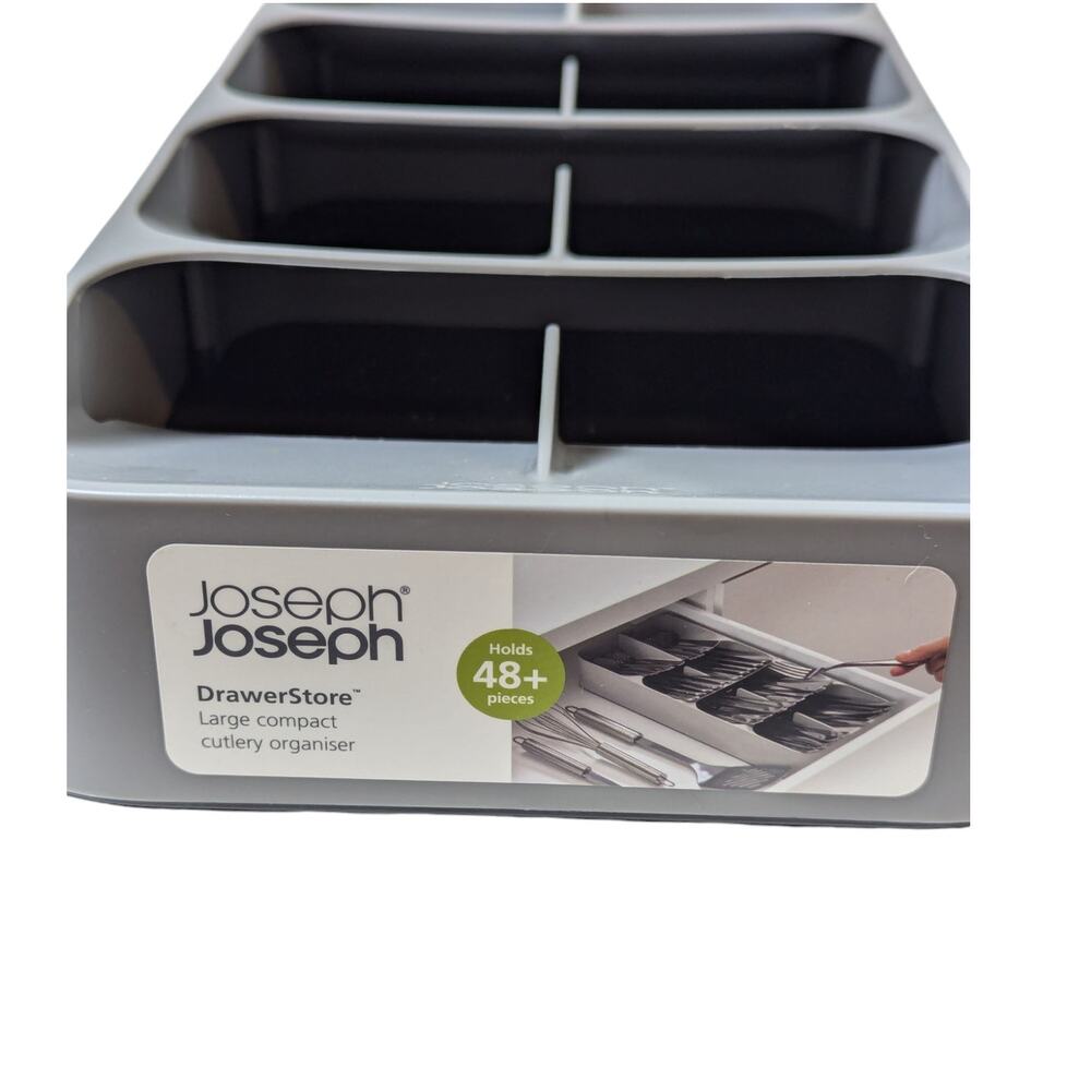 Joseph Joseph DrawerStore Compact Silverware Organizer Kitchen Drawer Gray